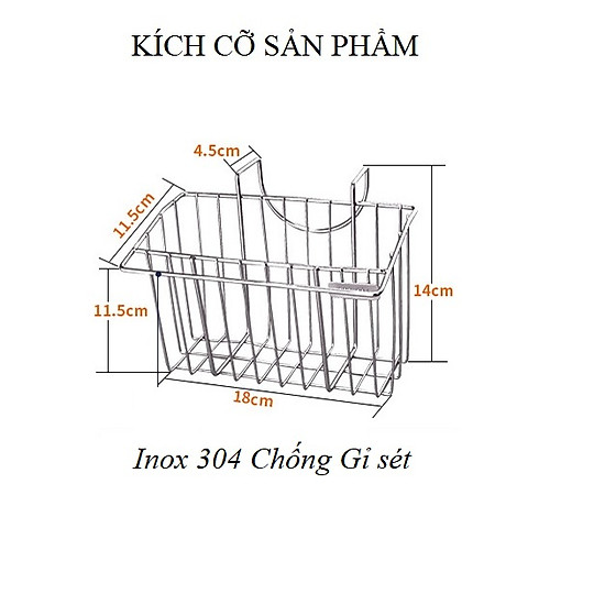 Kệ để đồ rửa chén gắn thành bồn chậu rửa chén inox 304 - ảnh sản phẩm 9