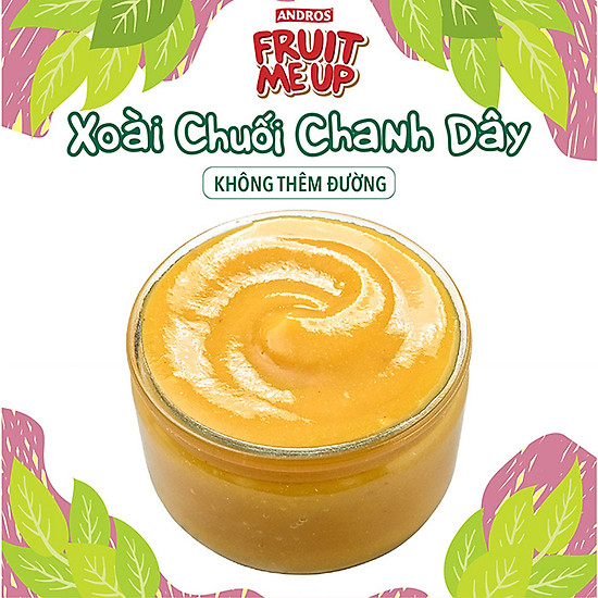 Trái cây xay nhuyễn nguyên chất andros fruit me up - xoài chuối chanh dây - ảnh sản phẩm 2