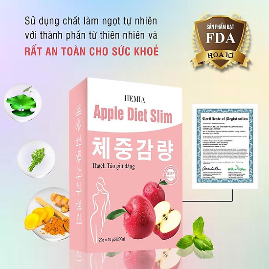 Thạch táo giảm cân hemia an toàn tại nhà, 1 hộp 10 cái - ảnh sản phẩm 4