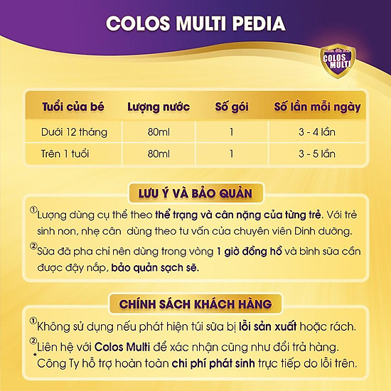 Sữa bột colosmulti pedia hộp 2 gói x 16g chuyên biệt giúp bé ăn ngoan - ảnh sản phẩm 6