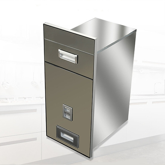 Thùng đựng gạo mặt kính tủ bếp 20kg - R260 x S450 x C650 mm - Màu trắng |  Sea kitchen | Tiki