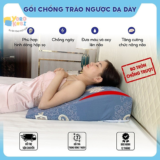 Gối chống trào ngược dạ dày yorokobi kt 70x60x18cm bo tròn cải tiến chống - ảnh sản phẩm 3