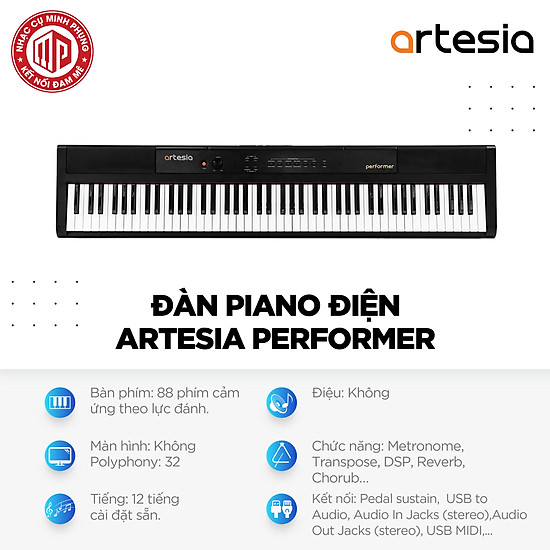 Đàn piano điện artesia performer - màu đen - hàng chính hãng - ảnh sản phẩm 1