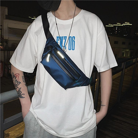 Túi đeo chéo nam khóa phản quang phong cách streetwear - ảnh sản phẩm 1