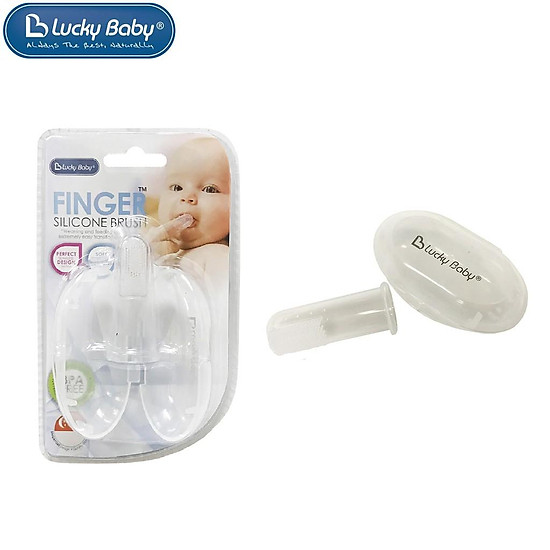 Rơ lưỡi silicone lucky baby - finger silicone brush help to maintain - ảnh sản phẩm 3