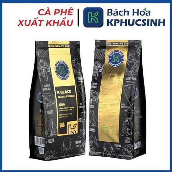 Cà phê rang xay xuất khẩu k black 227g túi kphucsinh - ảnh sản phẩm 2