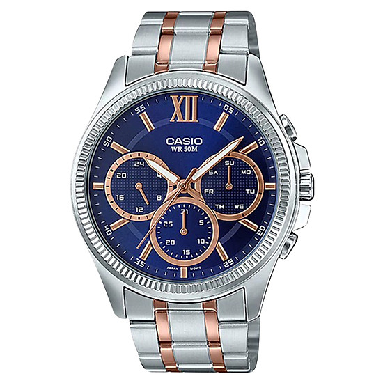 Đồng Hồ Nam Dây Thép Không Gỉ Casio MTP-E315RG-2AVDF (42mm) 