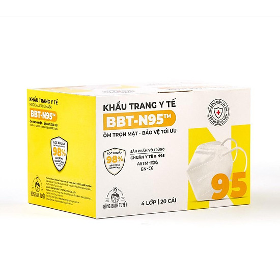 Khẩu trang bông bạch tuyết n95 - trắng 20 cái hộp - ảnh sản phẩm 6