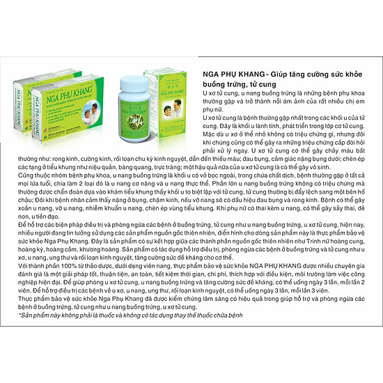 Thực phẩm chức năng bảo vệ sức khỏe viên nang nga phụ khang - ảnh sản phẩm 5