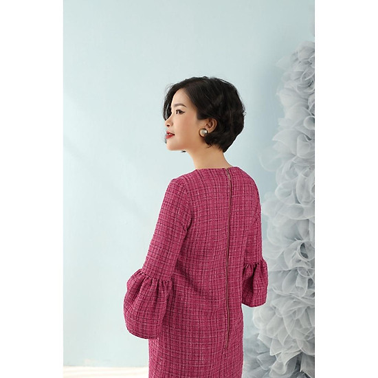 Đầm dạ xuông clara mare chất liệu vải dạ tweed pha sợi kim tuyến hàn quốc - ảnh sản phẩm 1