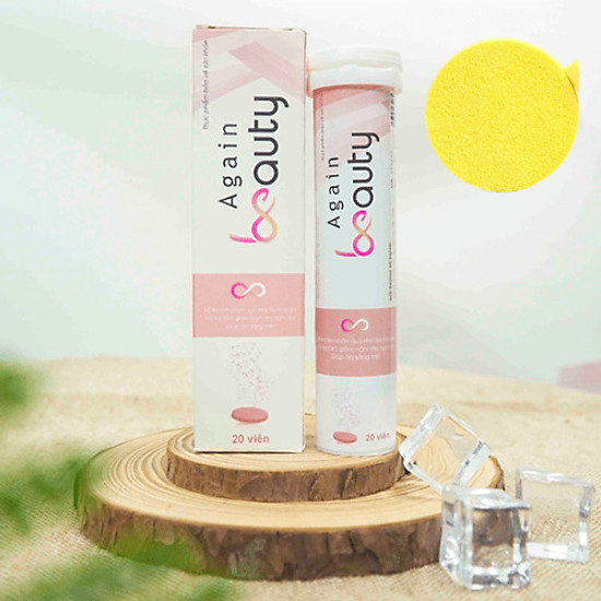 Viên sủi ngăn ngừa lão hóa dưỡng trắng da again beauty tặng kèm bông rửa - ảnh sản phẩm 2