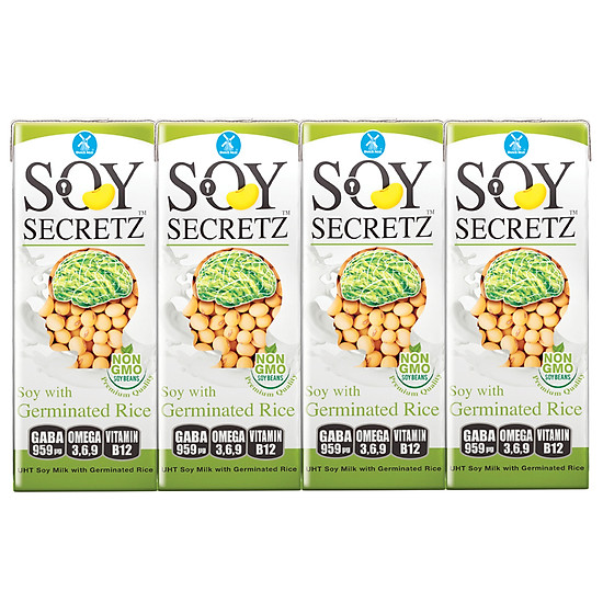 Sữa Đậu Nành Với Gạo Mầm Soy Secretz (180ml x 4 Hộp) 