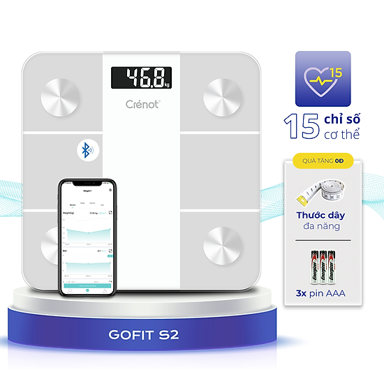 Cân điện tử sức khoẻ thông minh crénot health gofit s2 kết nối bluetooth - ảnh sản phẩm 1