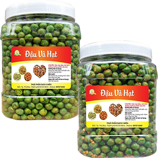 Combo 2 hũ 500g đậu hà lan tỏi ớt và 500g đậu hà lan muối - ảnh sản phẩm 1