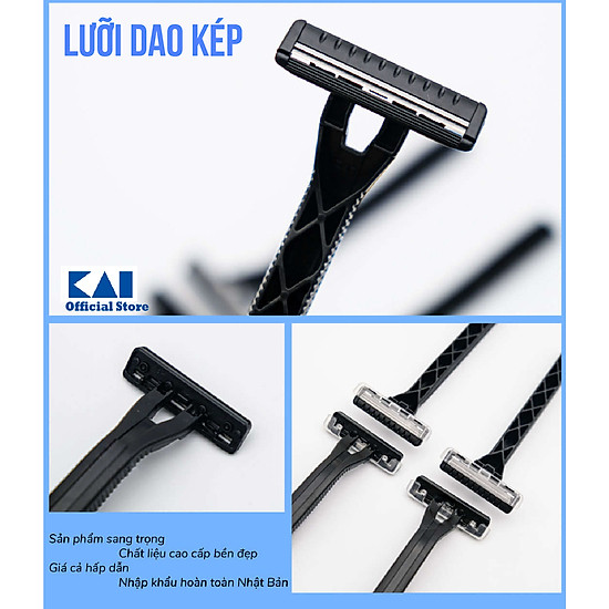 Dao cạo râu cao cấp nhật luf-20p bộ 20 chiếc màu đen - ảnh sản phẩm 4