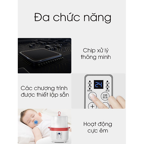 Nồi điện nấu cháo chậm đa năng bằng sứ ceramic tự động, dành cho bé ăn dặm0 - ảnh sản phẩm 8