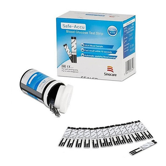 Que Thử Đường Huyết Safe Accu Sinocare (Hộp 25 Que) | Tiki.vn