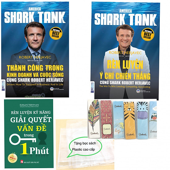 Combo Rèn Luyện Kỹ Năng Giải Quyết Vấn Đề Trong 1p, Thành Công Trong Kinh Doanh Và Cuộc Sống Cùng Shark Robert Herjavec,Rèn Luyện Ý Chí Chiến Thắng Cùng Shark Robert Herjavec (tặng kèm 6 bookmark và 3 tập bọc plastic)