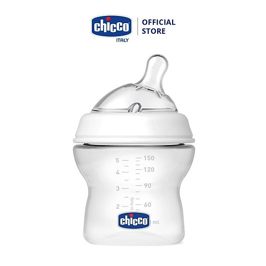 Bình sữa núm nghiêng pisa natural feeling 0m+ chicco 150ml - ảnh sản phẩm 1