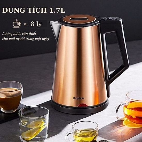 Ấm đun siêu tốc 2 lớp cách nhiệt grelide d2017khàng chính hãng - ảnh sản phẩm 6