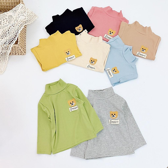 Áo giữ nhiệt cho bé trai bé gái áo len cotton cổ 3 phân cho bé lili.kids - ảnh sản phẩm 3