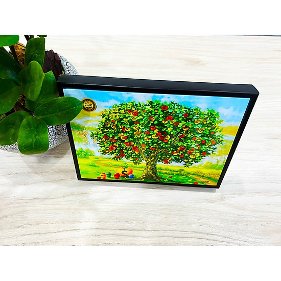 Tranh cây táo để bàn, tranh cây táo 50 hạt giống, tranh trang trí táo vàng - ảnh sản phẩm 4
