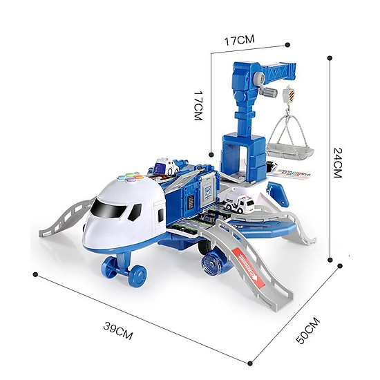 Đồ chơi máy bay biến hình phát nhạc kèm nhiều ô tô cảnh sát - ảnh sản phẩm 3