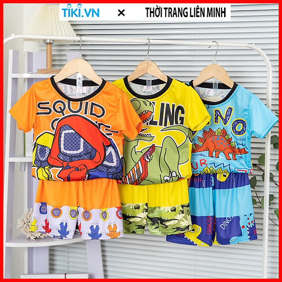 Combo 3 quần áo bé trai đồ bộ trẻ em mimykid in hình 3d hoạt hình co giãn - ảnh sản phẩm 1