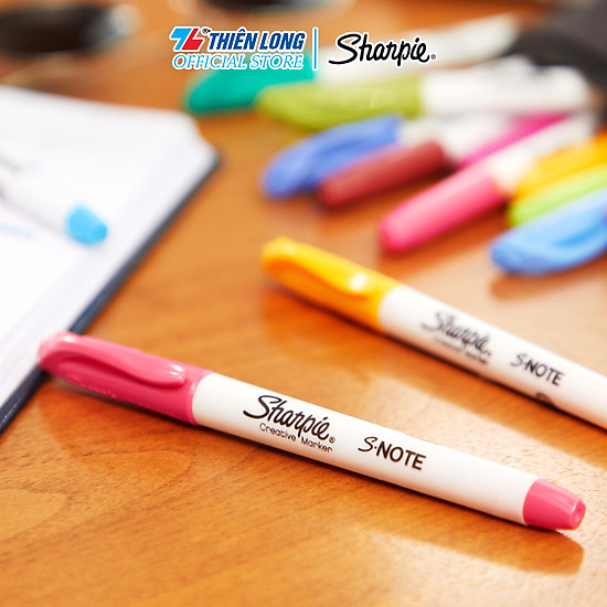 Bút lông màu sharpie s - note nét mảnh - nét rộng màu pastel  vỉ 4 cây - ảnh sản phẩm 5