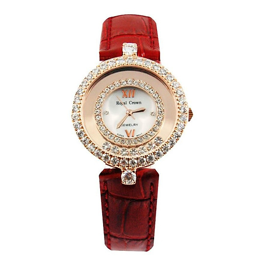 Đồng Hồ Nữ Dây Da Royal Crown 3628ST-RG (32mm)- Đỏ 