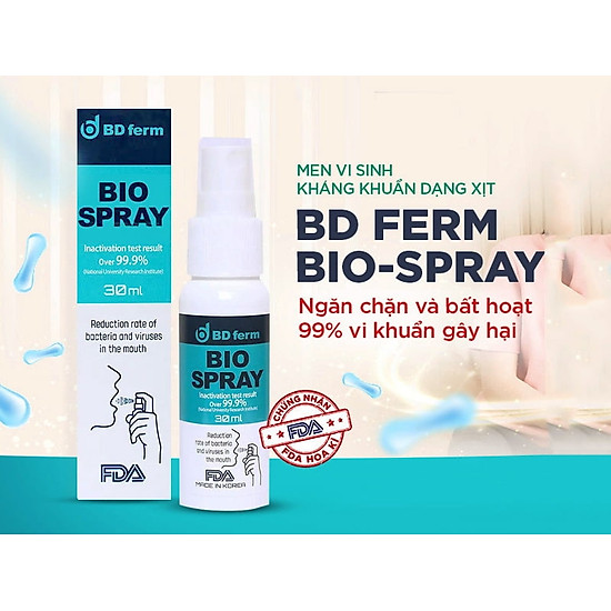 Xịt họng sinh học bdferm bio spray 30ml - 1 chai - ảnh sản phẩm 1