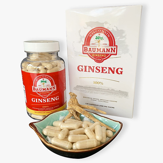 Sâm mỹ-sâm hoa kỳ thương hiệu baumann dạng viên-100% american gingseng - ảnh sản phẩm 1