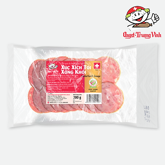 Xúc xích tỏi cắt lát garlic sausage sliced200gr pe - ảnh sản phẩm 2