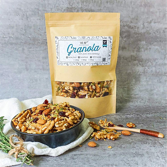 Combo 250g granola + 250g biscotti 3 vị ăn kiêng không đường by hebe - ảnh sản phẩm 5