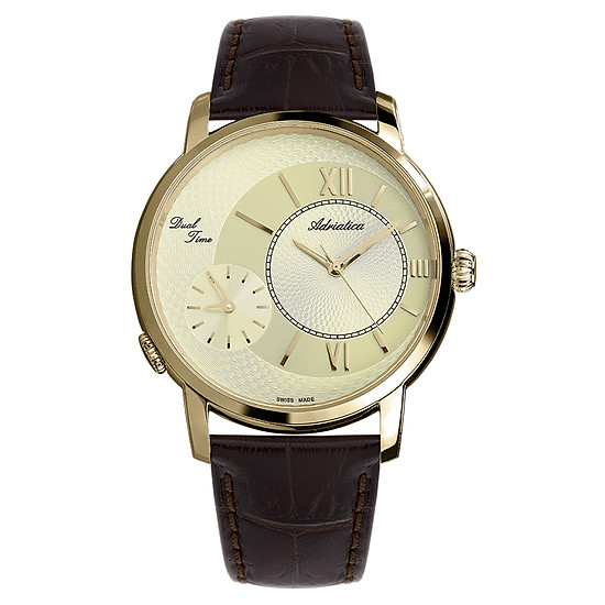 Đồng Hồ Nam Dây Da Adriatica A8146.1261Q (46mm) - Nâu 