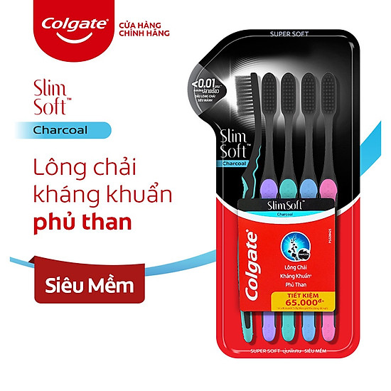 Tặng 3 bàn chải bộ 5 bàn chải đánh răng colgate than hoạt tính kháng khuẩn - ảnh sản phẩm 3