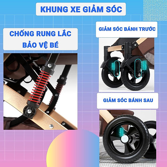 Xe đẩy cho bé hatato h268 9 trong 1 mẫu xe đẩy 2 chiều 3 tư thế - ảnh sản phẩm 10