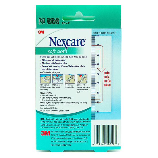 Hộp 4 miếng dán vết thương chống dính, tháo dễ dàng 6x8 cm nexcare 3m 3m - ảnh sản phẩm 5