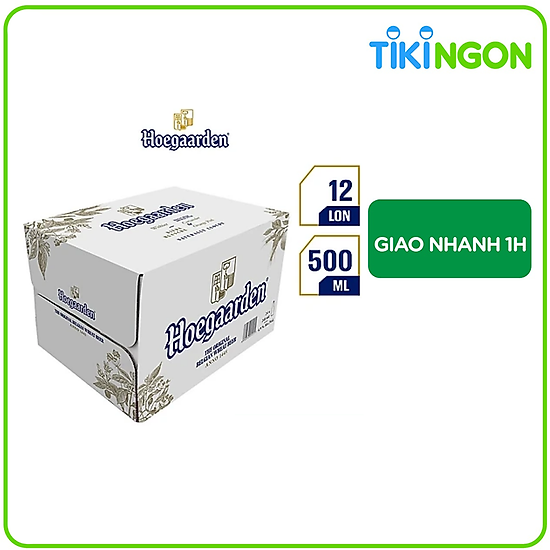 Thùng 12 lon bia hoegaarden white bỉ - bia lúa mỳ chính hiệu 500ml lon - ảnh sản phẩm 7