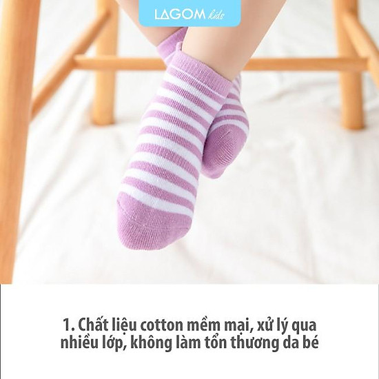 Tất trẻ em cao cấp kẻ sọc cotton từ 1-3 - ảnh sản phẩm 3