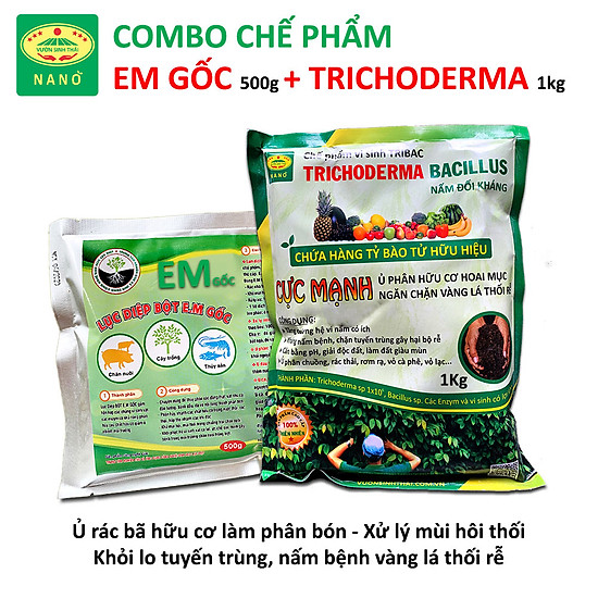 Combo 1 gói chế phẩm em gốc và 1kg nấm đối kháng trichoderma tribac. ủ - ảnh sản phẩm 3