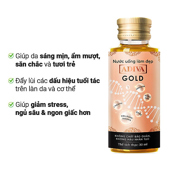 Nước uống làm đẹp collagen adiva gold 14 lọ x 30ml hộp - ảnh sản phẩm 2