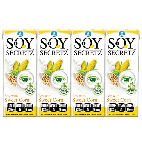 Sữa Đậu Nành Với Bắp Ngọt Soy Secretz (180ml x 4 Hộp) 