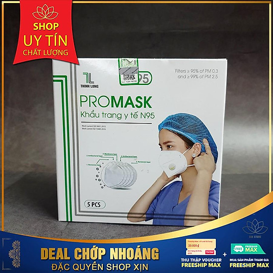 Khẩu trang y tế 5 lớp n95 promask 5 lớp kháng khuẩn hộp 5 cái. - ảnh sản phẩm 5