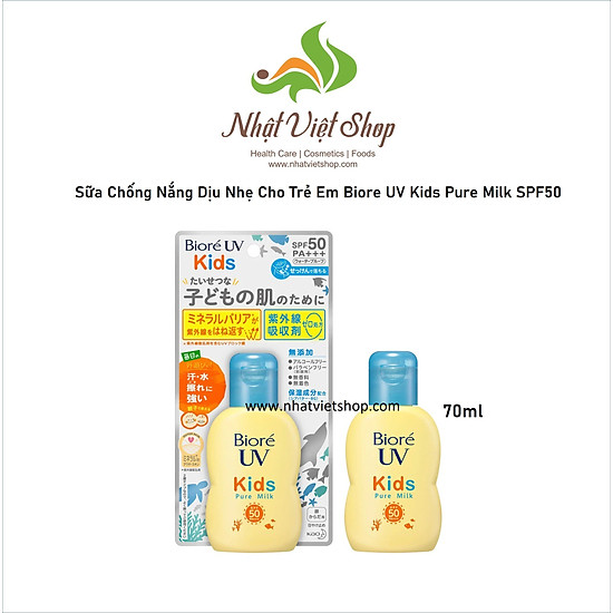 Sữa chống nắng bioré an toàn và dịu nhẹ cho trẻ em 70ml uv kids pure milk - ảnh sản phẩm 4