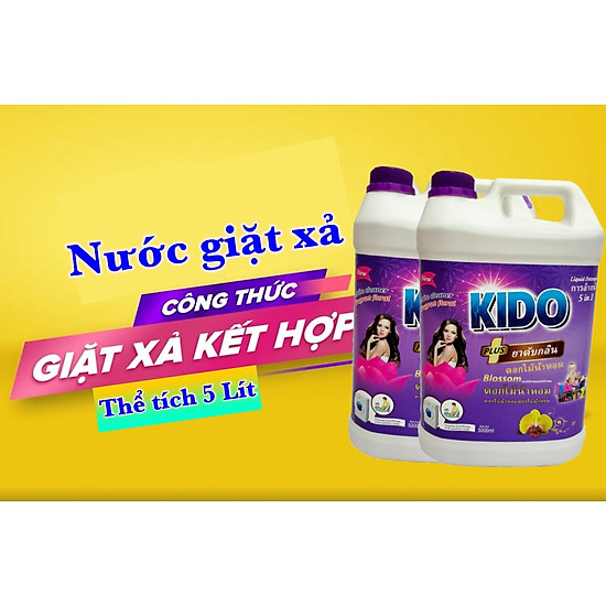 Nước giặt xả 5 in1 thái lan 5 lít  sạch nhanh kido lít lưu hương thơm lâu - ảnh sản phẩm 2