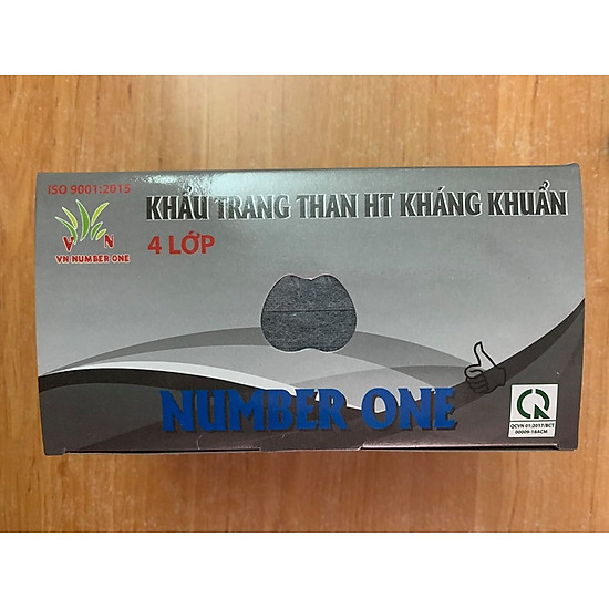 Khẩu trang y tế 4 lớp than number one  hộp 50 cái - ảnh sản phẩm 4