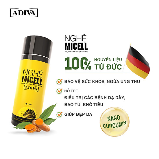 Combo 3 hộp nghệ micell adiva 30 viên tặng 1 hộp nghệ micell adiva 14 viên - ảnh sản phẩm 5