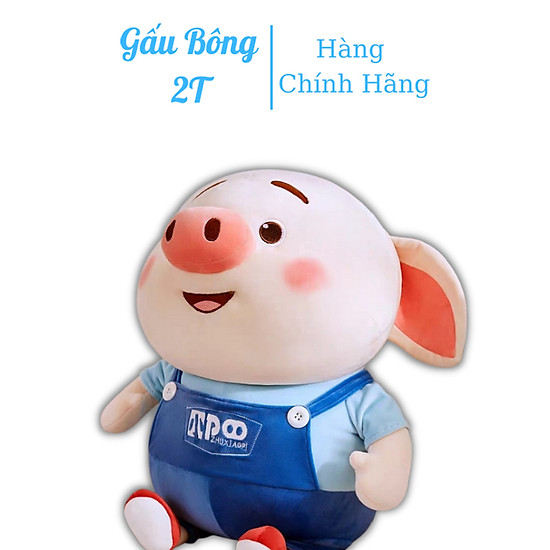 Gấu bông heo 2t vải nhung co giãn bông gòn cao cấp - ảnh sản phẩm 1