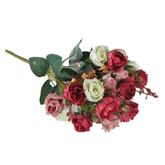 Mua Artificial 21-Head Rose Silk Flower Floral Wedding Home Decor - Red tại  Magideal2